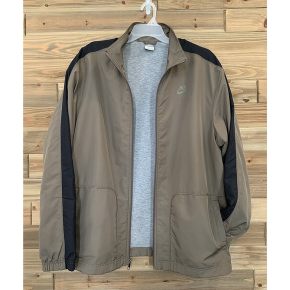 NIKE SPORTSWEAR Full Zip Brown Athletic Casual Jacket Windbreaker Men's Size XXL - Picture 3 of 13